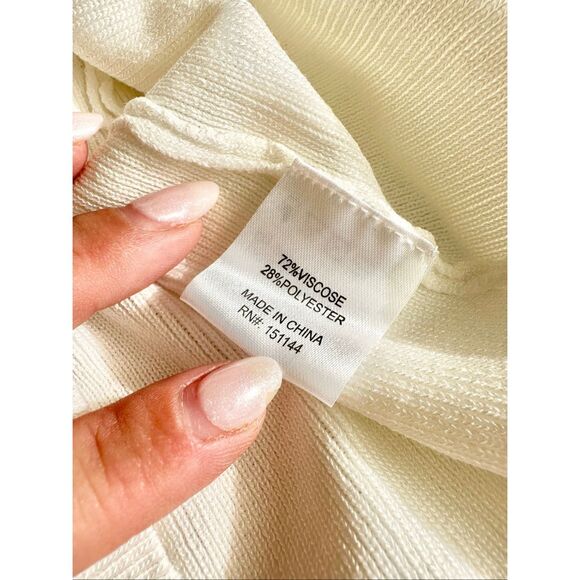 Lea & Viola cream color peekaboo knit top - Picture 9 of 11